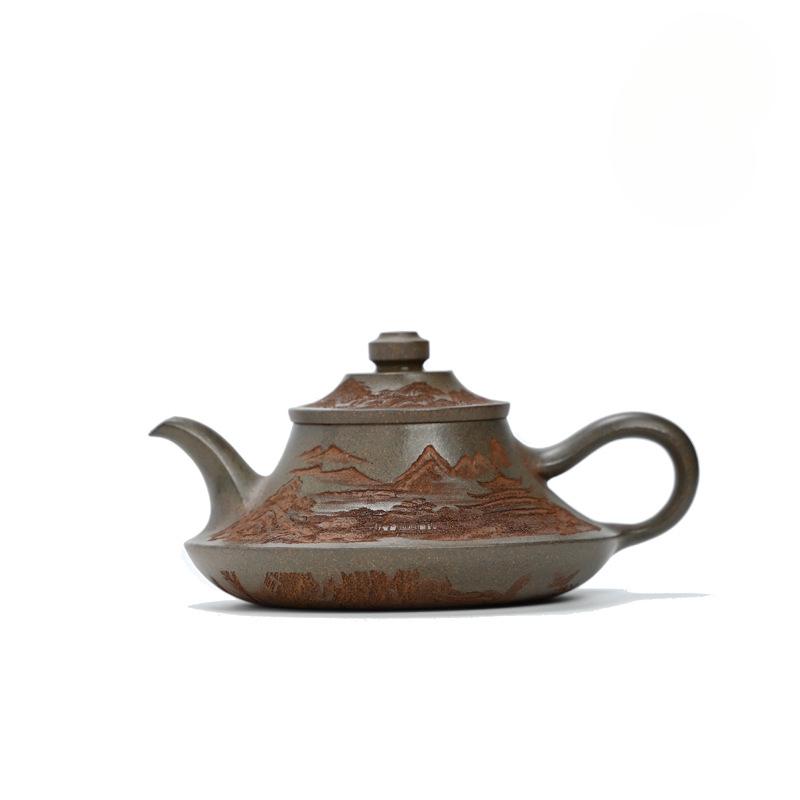 

300ML Boutique Yixing Purple Clay Teapots Master Handmade Pot Raw Ore Tiger Skin Gold Sand Mud Kettle Chinese Zisha Tea Set Gift