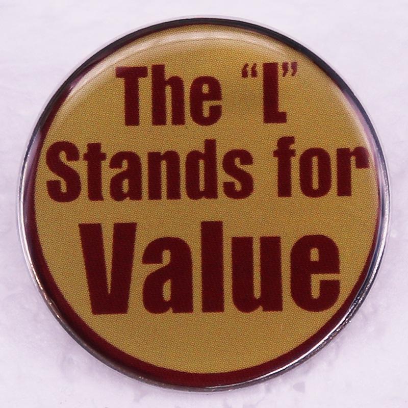 L Value Brooch Badge Accessory