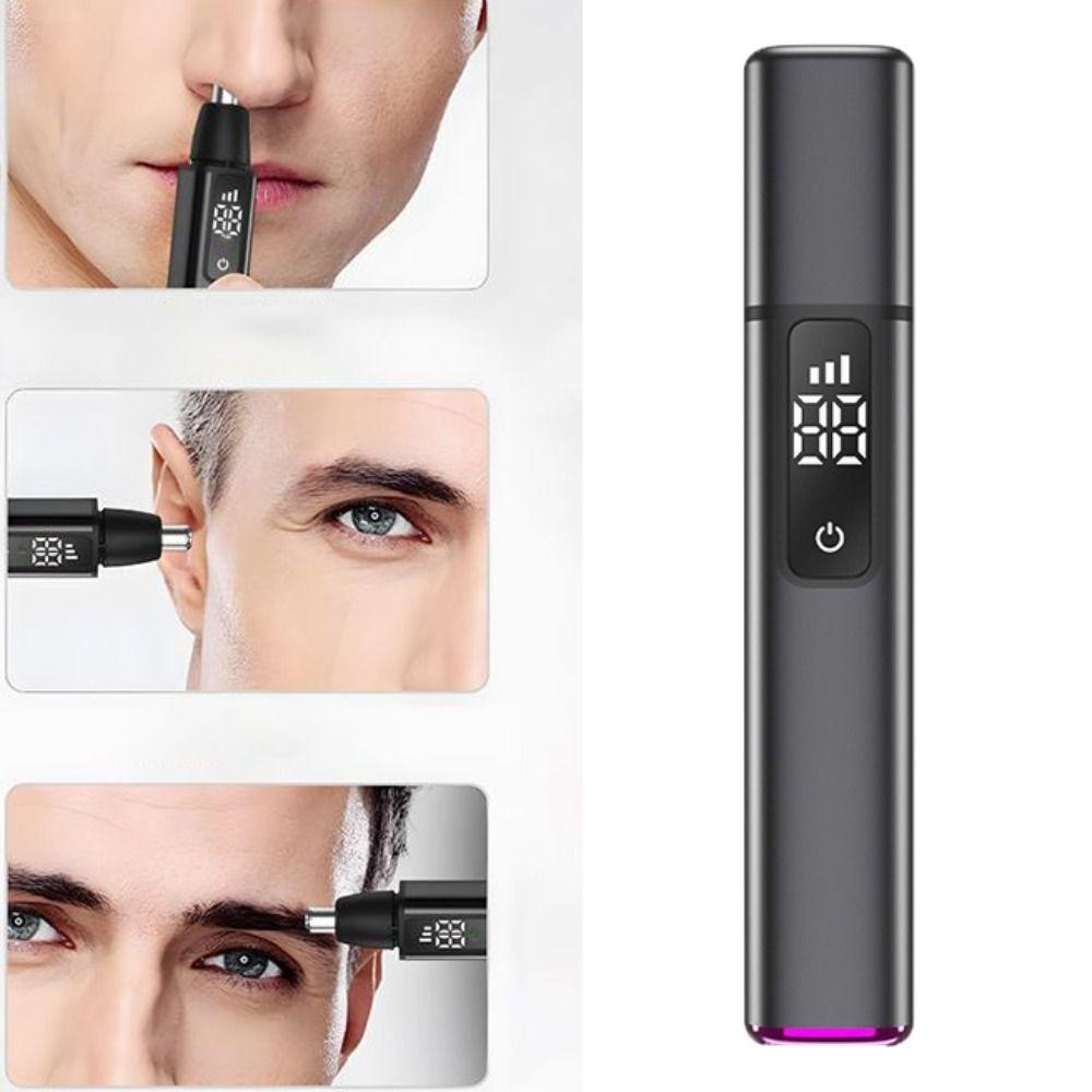 Digital Display Nose Hair Scissor Fast Charging Eyebrows Razor Safe Electric Nose Hair Trimmer  Man