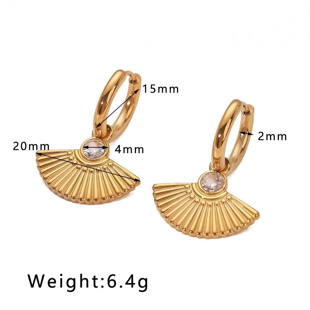 Серьги-кольца из нержавеющей стали золотого цвета для женщин, инкрустированные бриллиантами, висячие серьги