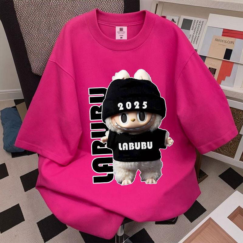 LABUBU printed short-sleeved T-shirt summer loose unisex top