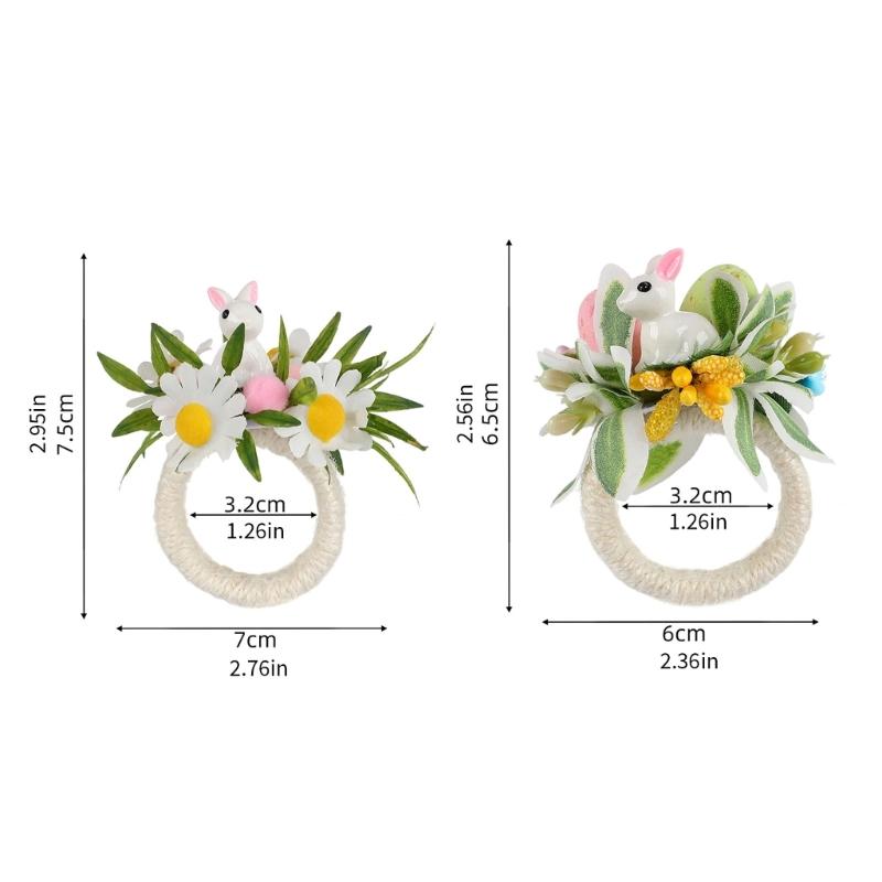 Plastic Napkin Rings With Easters Rabbit Eggs Theme Durable Suitable For Indoor Outdoors Celebration And Event