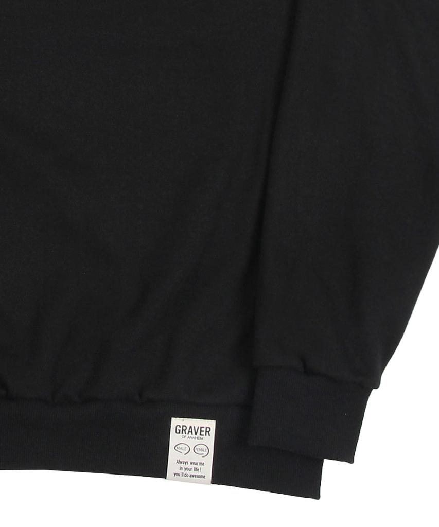 GRAVER [Unisex] Small Life Logo Flower Smile Sweatshirt_Black