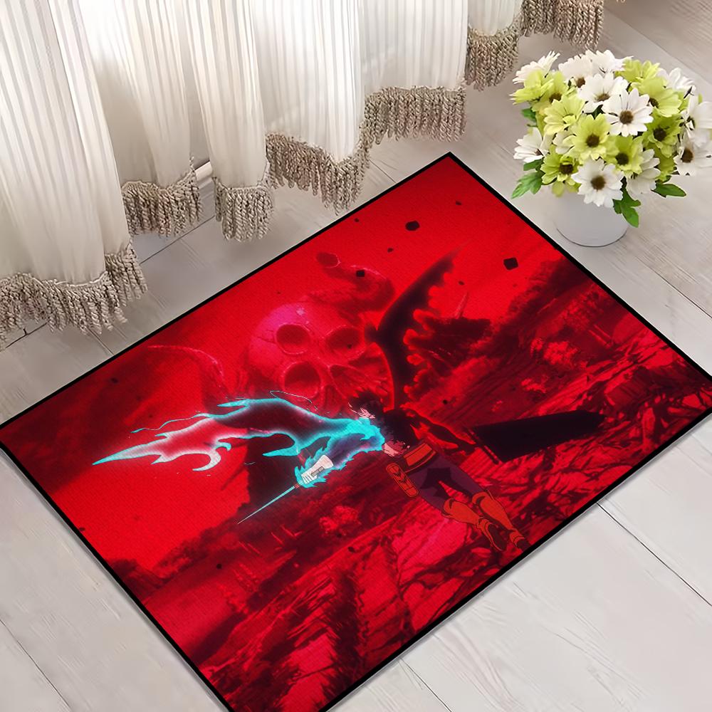 

Door Mat For Living COOL Room Bedside Decoration Bed Floor Bath Kitchen Black Anime Entrance Carpet Large Clover Rug SJR40x60CM
