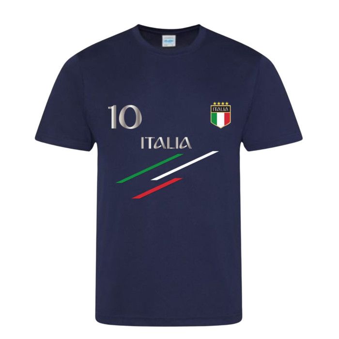 Maillot de foot enfant - NPZ - Italia 10 - Bleu - Manches courtes - Respirant