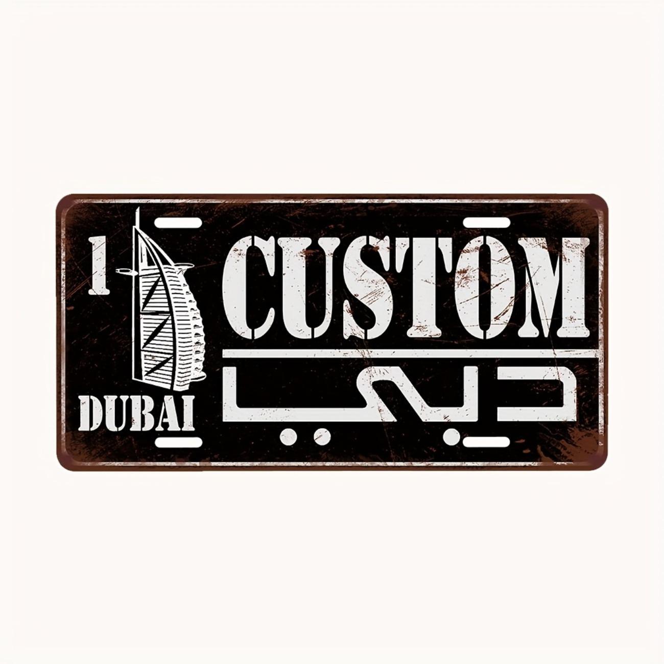 

1pc Dubai Burj Khalifa Metal Sign Custom Text Home Cafe Wall Decor синій