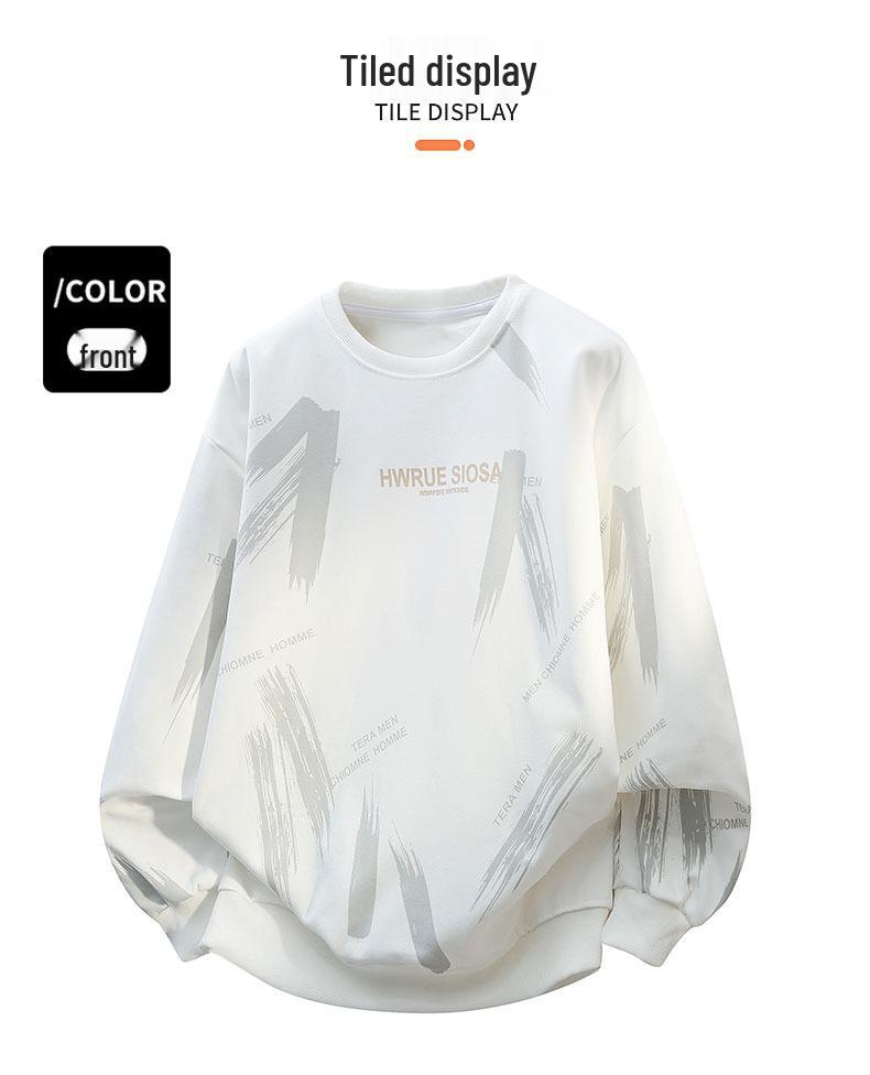 American Trendy Hong Kong-Style Youth Hoodie: Loose, Handsome, Versatile Long Sleeve Casual Round Neck for Spring and Autumn