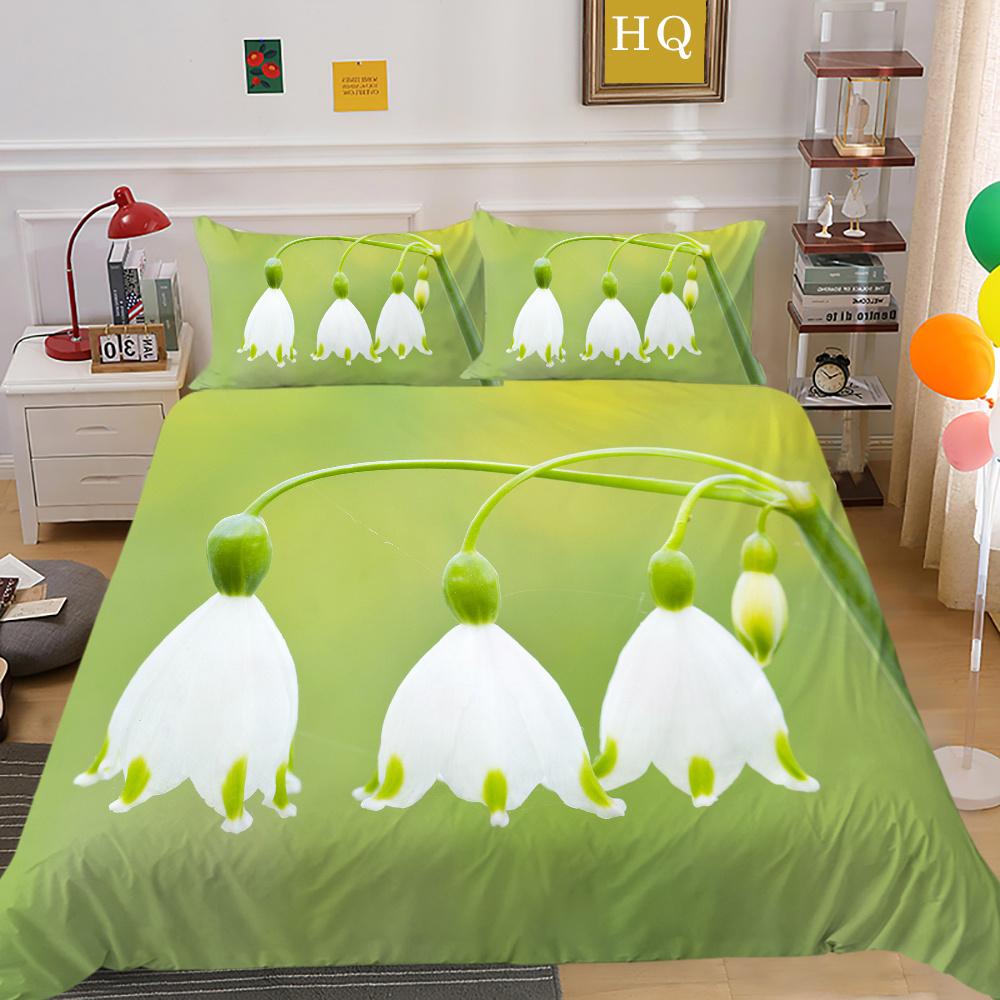 Flowers Printed Bed Clothes Double Size Polyester Bedspreads Gir Fashion High Ranking Home Bedclothes