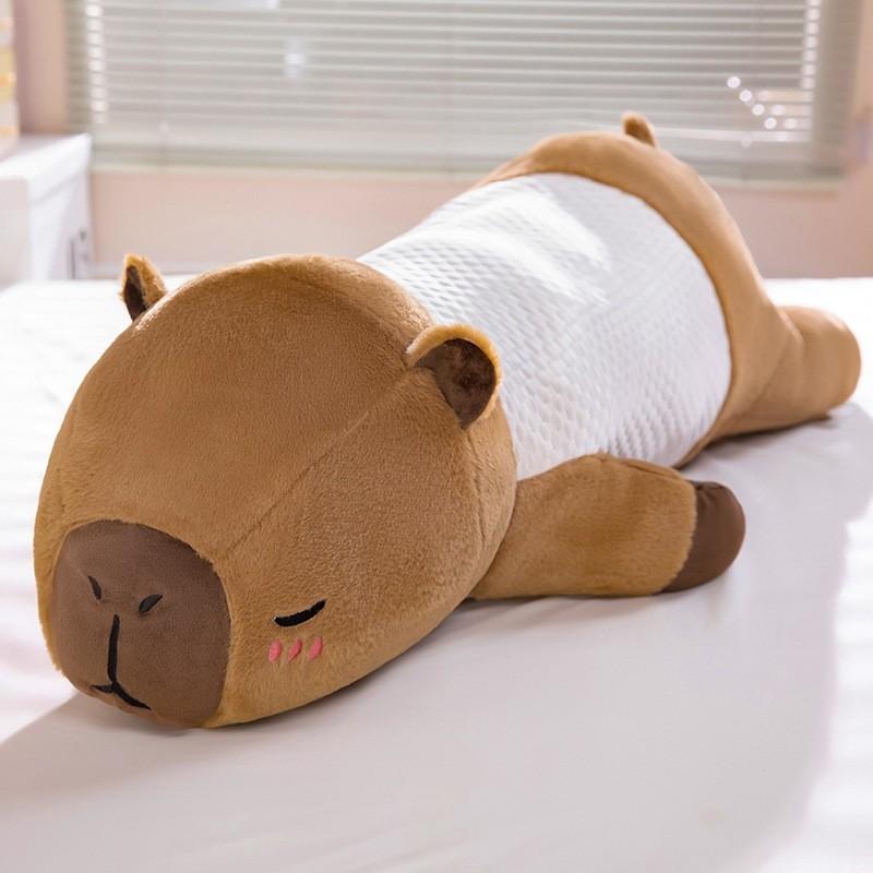 Cute Capybara Embroidered Plush Pillow For Girls And Boys Sleeping Bedside Cushion Support