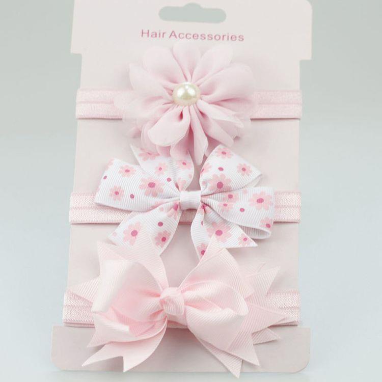 Babyhug Free Size Hair Accessories Combo Set Set of 3 Bow Applique  -  Pink