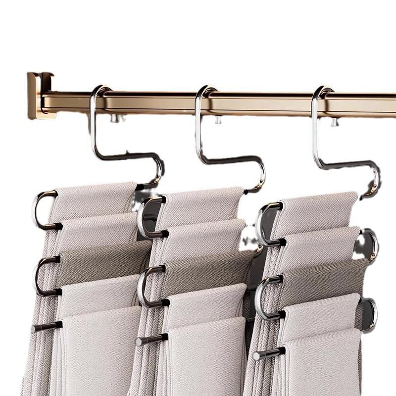 Multi-Layer Non-Slip Telescopic Stainless Steel Pants Hanger