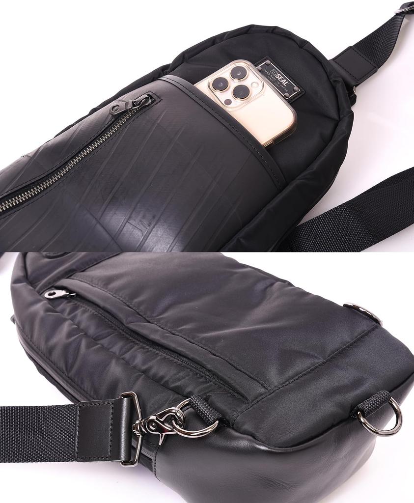 [Seal] MA-1 Model One-Shoulder Bag for Men, Crossbody Bag, Motorcycle Bag, FS-008BK