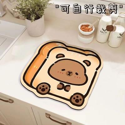 Cartoon Diatom Mud Table Mat, Kitchen Countertop Drain Mat, Anti-Scalding And Water-Absorbing Quick-Drying Mat, Wear-Resistant And Dirt-Resistant