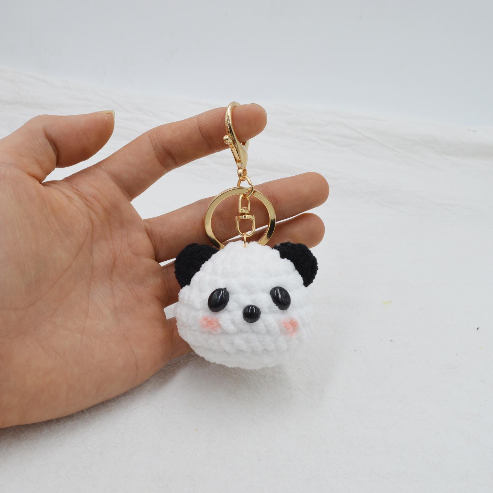 Koppel Kattenkop Haak Sleutelhanger Schattige Hondenkop Breien Dier Poppetje Sleutelhanger Grappige Kitten Hanger Gepersonaliseerde Accessoires