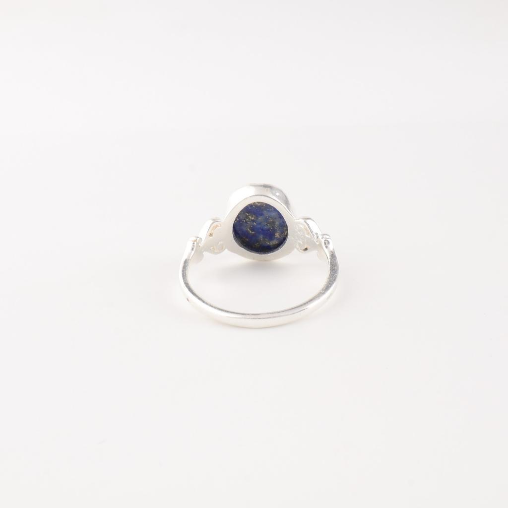 Natural Lapis Lazuli Gemstone 925 Sterling Silver Jewelry Handmade Boho Ring RR-66-25