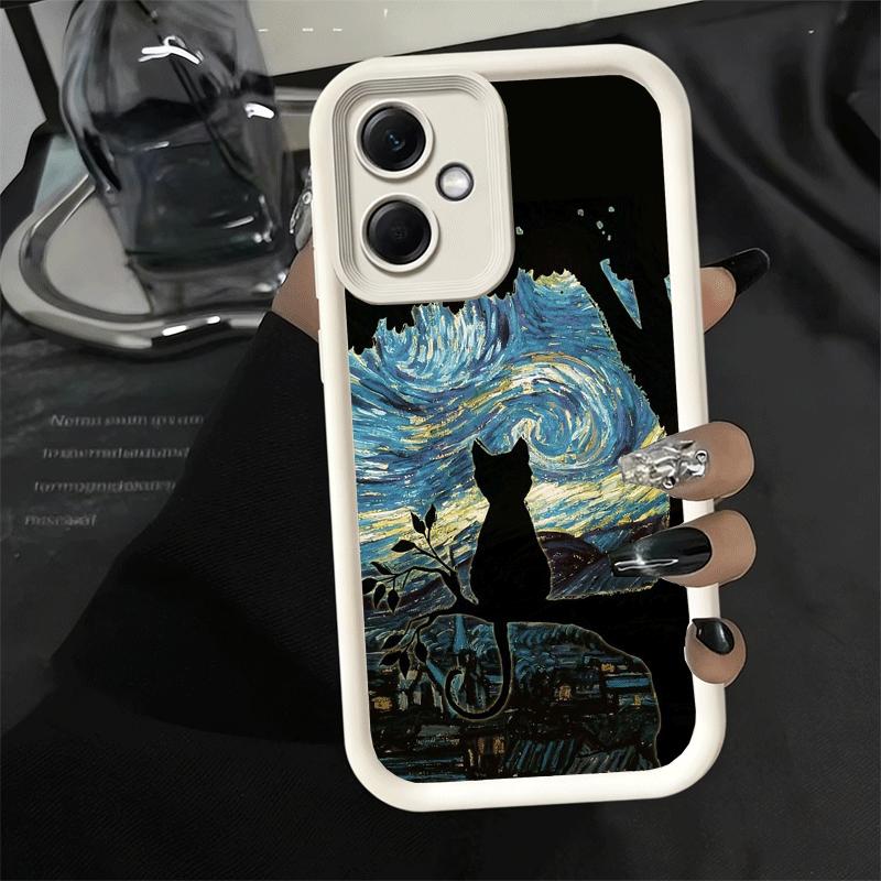 Phone Case for Xiaomi Redmi Note 15 14 13 Pro Plus Black Cat Aesthetic Pattern Shell 12S 11 11S 11T 5G 14S Soft Silicone Funda