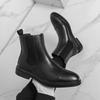 Business Chelsea Boots Bequeme Herren Freizeit High Top Schuhe Mode Stiefeletten Klassische Handgefertigte Leder Botas Walking Schuhe