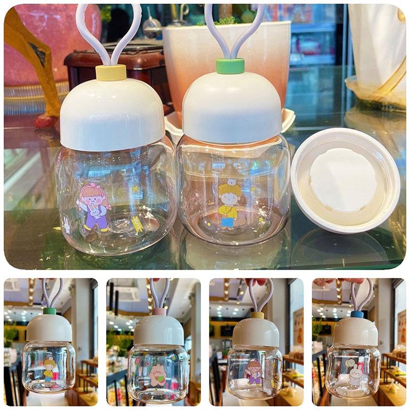 Mini Plastic Water Cup With Cartoon Pattern For Milk Powder And Milk Drinking, Leak-proof And 250ml Capacity