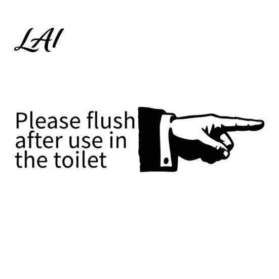 Luminous Bathroom Reminder Decals Glow in The Dark Toilet Sticker Finger And Remind to Flush Home Decor for Public Restrooms Design Waterproof