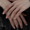 PONYKISS 925 Silver Zircon Star Line Cross Opening Rings for Women Cute Fine Jewelry Minimalist Personality Accessories