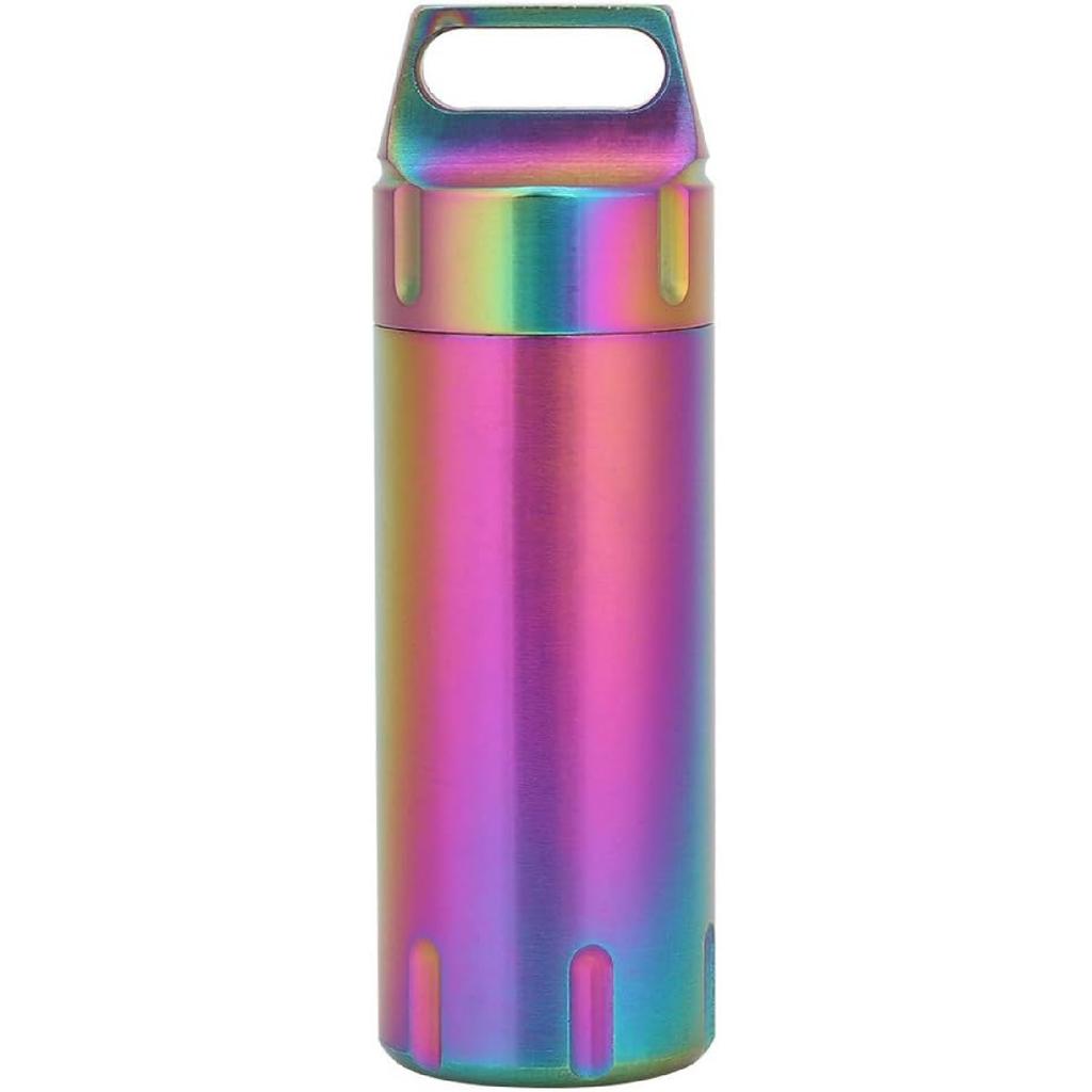 Portable Cases,Metal Pocket Boxes Keychain for Purse for Travel, Waterproof Daily Container Holder for Men and Women Elderly(Colorful)