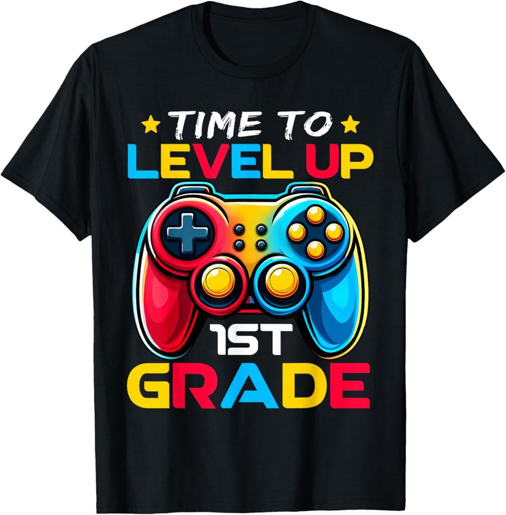 Level Up To 1st Grade Funny Gamer Back To School Unisex T-Shirt