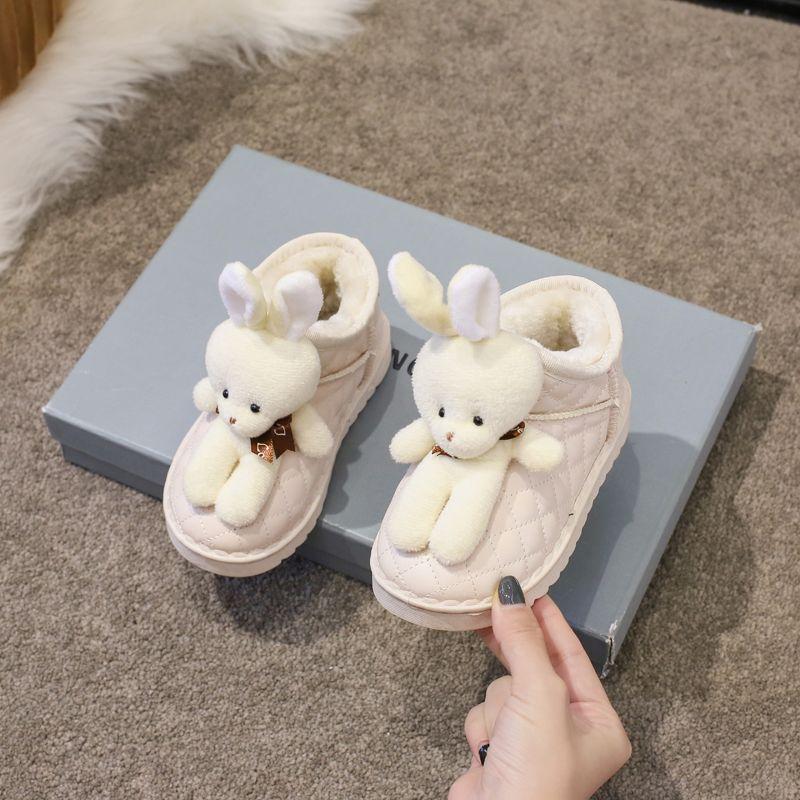 Cartoon Rabbit Children's Snow Boots Women Winter Boys Short Boots Plus Velvet Thick Baby Cotton Shoes Children's Shoes Women