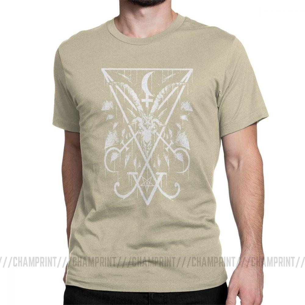 Sigil Of Lucifer And Baphomet Tee Shirt Cool Customized Printed T Shirts for Men Cotton Cool TShirts Birthday Present Clothing