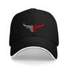 1pc Bull Head In Gray  and  Red Split  Color Graphic  Cap Unisex Suitable for All Seasons Travel Cap