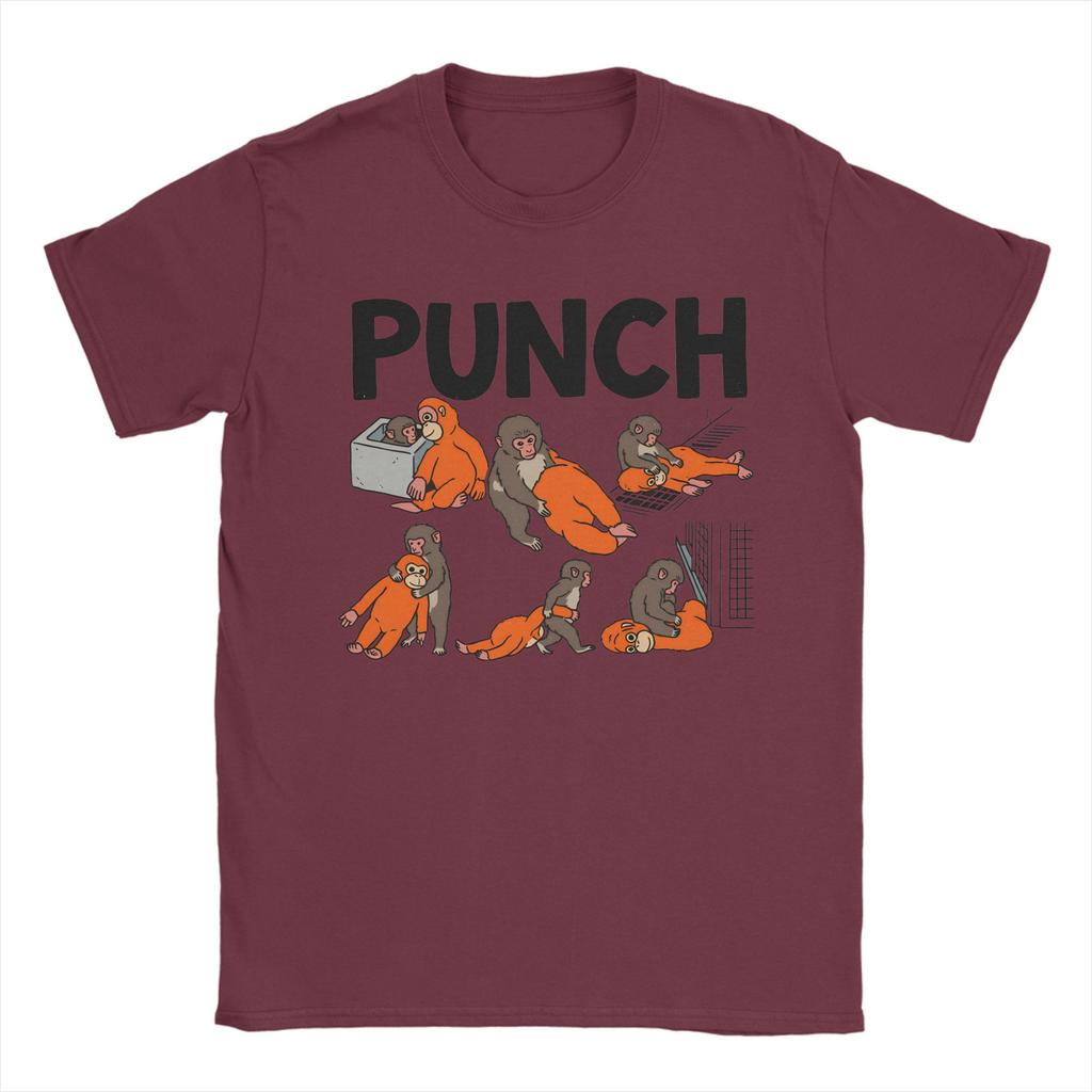 Baby Monkey Punch Monkey T Shirts for Unisex Women Cotton Cool TShirts Crewneck Tee Shirt Short Sleeve Tops Summer