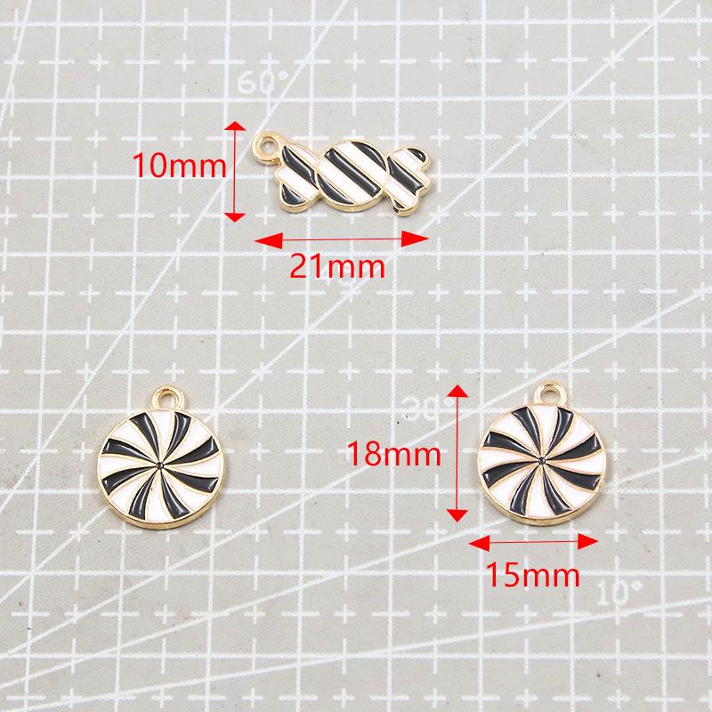KC Gold Christmas Festival Lollipop Pendant Charms: 3 Styles Colorful DIY Jewelry Accessories