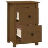 Bedside Table - Maison Exclusive - Solid Pine Wood - 2 Drawers - Honey Brown 40x35x61.5 Cm