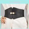 Fashion Simulation Gemstone Decoration Women Black Elastic Belt For Dress And Coat Styling