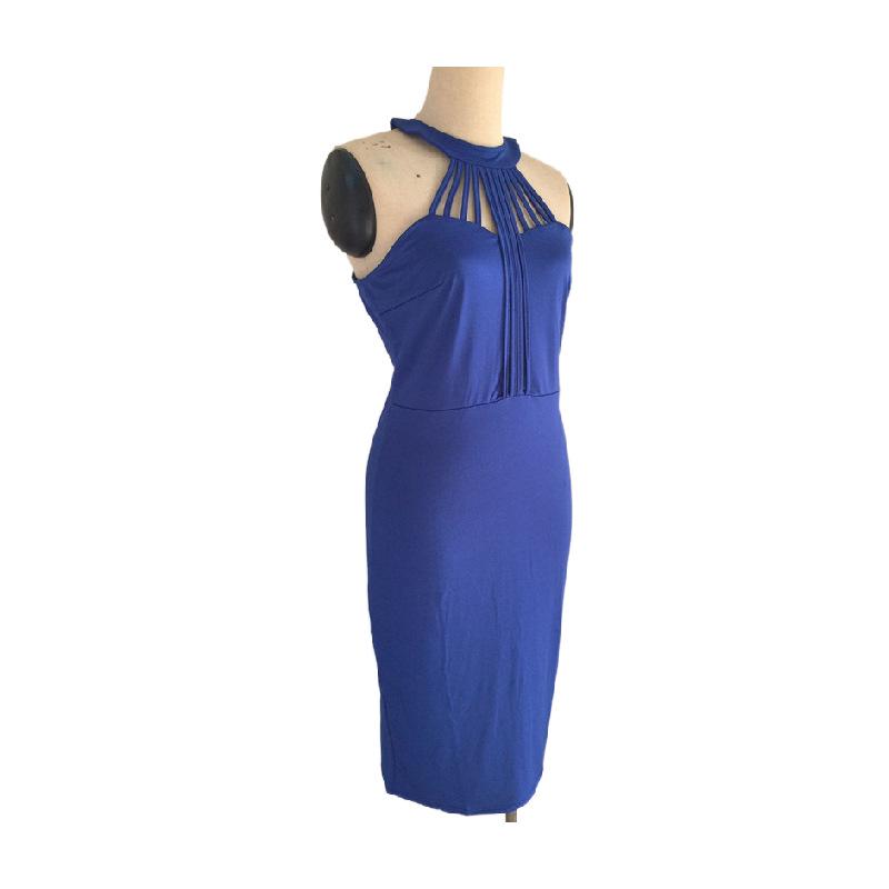 Evropské šaty N320 bez rukávů s kulatým výstřihem