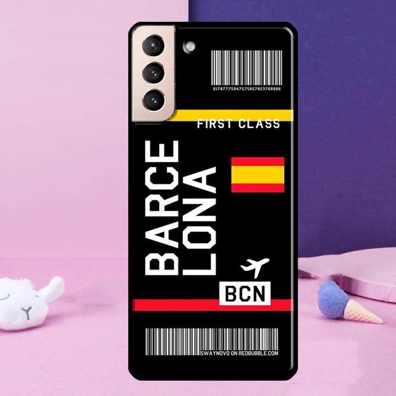Boarding Pass Plane Ticket Case For Samsung Galaxy S23 S22 Ultra S21 S20 FE Note 10 20 Ultra S8 S9 S10 Plus Cover