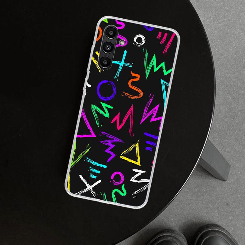 Simple Pattern Graffiti Phone Case Cover for Samsung Galaxy A17 A16 A26 A36 A56 A57 A37 A15 A25 A35 A55 A14 A24 A34 A54 A13 A23