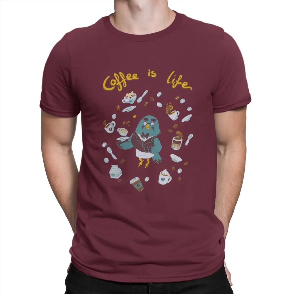 Funny Coffee Is Life T-Shirts Crewneck Cotton T Shirt Animal Funny Crossing Timmy Game Short Sleeve Tees Gift Idea Clothing Unisex