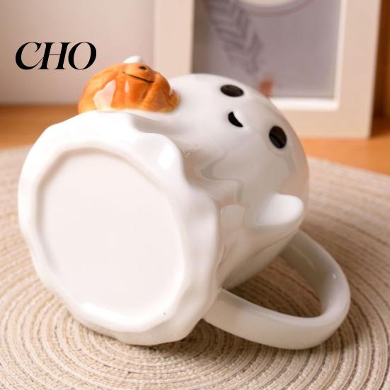 Drinkware 1/2Pcs 600ml Water Cup 3D Effect Ghost Holding Pumpkin Patterned Drinking Vessel Design Ceramic Mug Household Bar Kitchen Restaurant