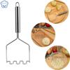 1pc Stainless Steel Potato Masher Potato Crusher Wave Shape Cutter Kitchen Accessories Kitchen Gadget Cooking Tools