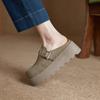 Women's Slippers Thick-soled Mules with Closed Toe for Women Large-size Comfortable Half-slippers Female