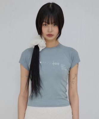 Peulleeoeob Muta Waffle Raglan T-Shirt (Fl-154_Sky)