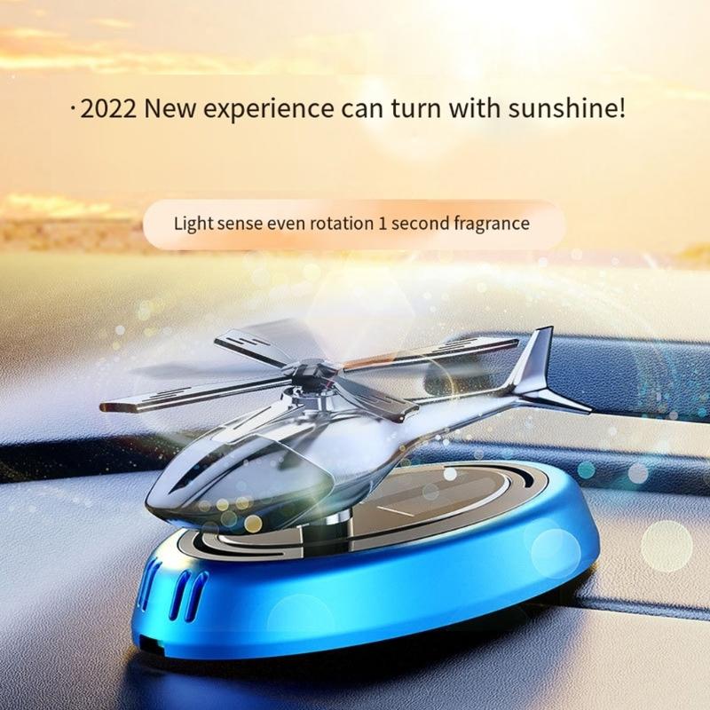 Solar Powered Car Scent Helicopter Car Air Freshener Car Decoration for Office