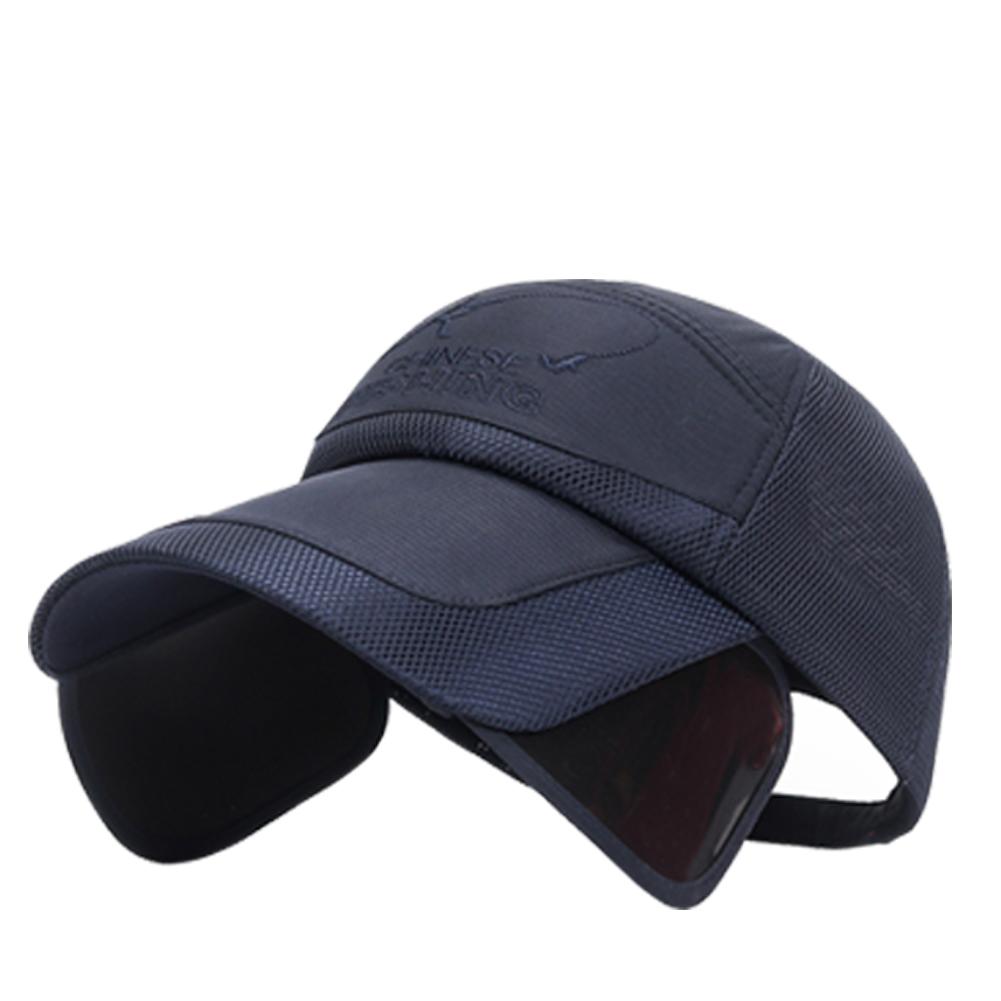 Netz-Baseballkappe mit einziehbarem Schirm, Anglerhut, verstellbarer Sommer-Sonnenhut, Sonnenschutz-Baseballkappe für Damen und Herren