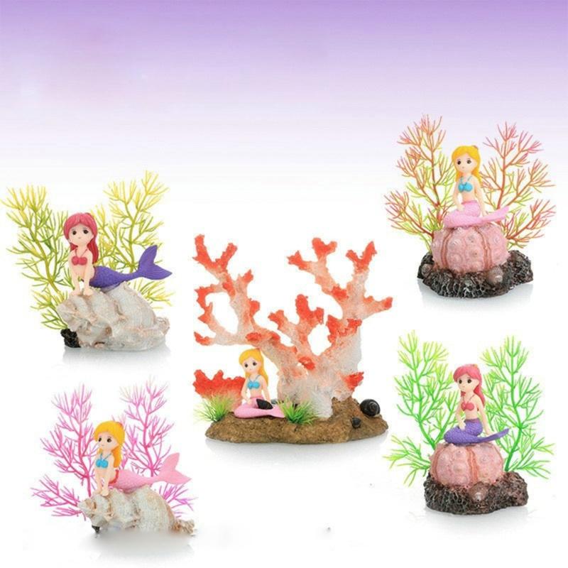 Aquariums Blond Girl Landscape Hideouts Coral Plastic Aquariums Decorations Art Crafts Terrarium Habitat Ornaments