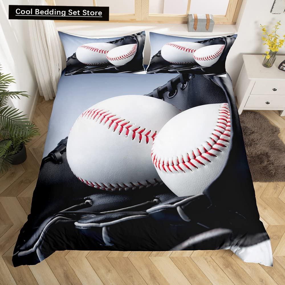 Comforter Baseball Game King Queen Ball Sports Theme Bedding Set Athlete Competitive Polyester Comforter