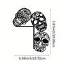 Wrought Iron Skeleton Wall Decor, Creative Hanging Art for Halloween, Spooky Party Decoration, Unique Metal Sculpture for Home