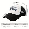 Meow Paw Print Trucker Hat Cat Lover Casual Polyester Mesh Baseball Cap Unisex Summer