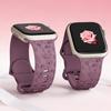 Strap for Apple Watch Band 44 42 45 40 41 46 49 Mm Rose Floral Engraved Bracelet Correa iWatch Series 4 5 6 7 8 9 10 11 SE Ultra