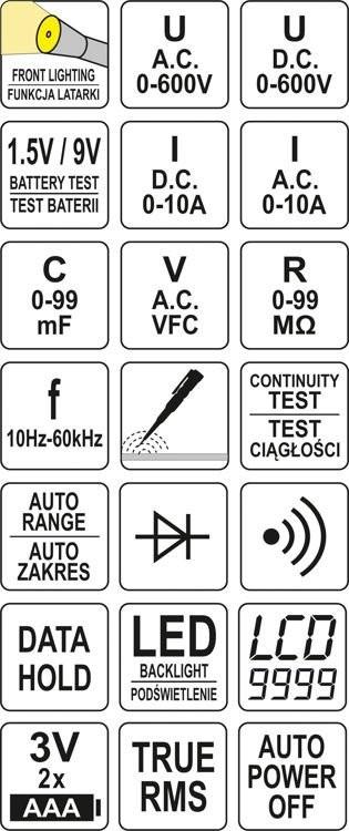 MULTIFUNCTIONAL DIGITAL METER YT-73094 YATO