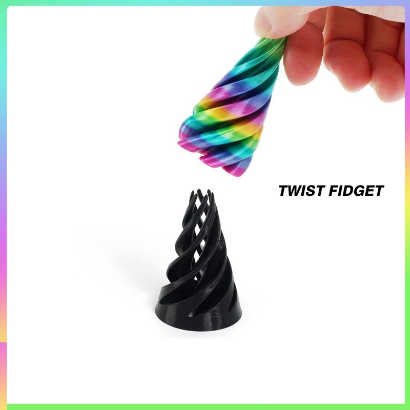 3D Printed Decoration Mini Vortex Printed Spiral Conae Fidget Toy Impossible Pyramid Passthrough Sculpture Thread Illusion Gift